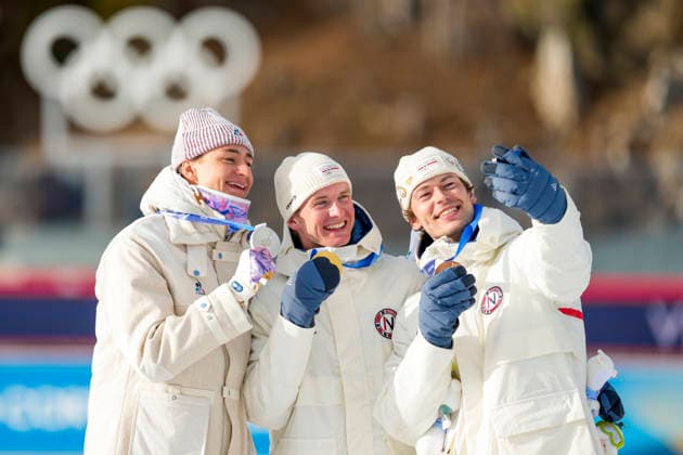 Winter Olympics in Milan Cortina 2026 Anterselva, Italy 20260210. Eric Perrot from France, Johan-Olav Botn from Norway and Sturla Holm Laegreid from Norway on the podium after the men s 20km biathlon in Anterselva during the Winter Olympics in Milano Cortina 2026. Photo: Heiko Junge NTB Anterselva Italy EDITORIAL USE ONLY. RESTRICTED USE FOR BETTING COMPANIES Ref:_SPOfmCb3-ZgFWI.jpg *** Winter Olympics in Milan Cortina 2026 Anterselva, Italy 20260210 Eric Perrot from France, Johan Olav Botn from Norway and Sturla Holm Laegreid from Norway on the podium after the men s 20km biathlon in Anterselva during the Winter Olympics in Milano Cortina 2026 Photo Heiko Junge NTB Anterselva Italy EDITORIAL USE ONLY RESTRICTED USE FOR BETTING COMPANIES  Copyright: xHeikoxJungex xNTBx