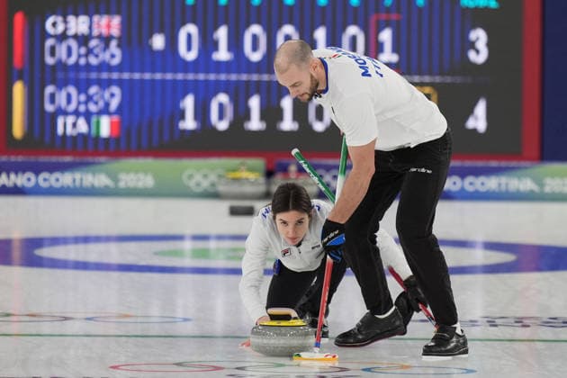 Finale di doppio misto Curling tra Italia e Gran Bretagna per la medaglia di bronzo in occasione delle Olimpiadi Invernali Milano-Cortina 2026 2026 10 Febbraio 2026, Cortina, Italia (Foto Davide Spada LaPresse)  Copyright: xSpada LaPressex