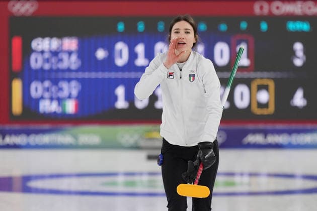 Finale di doppio misto Curling tra Italia e Gran Bretagna per la medaglia di bronzo in occasione delle Olimpiadi Invernali Milano-Cortina 2026 2026 10 Febbraio 2026, Cortina, Italia (Foto Davide Spada LaPresse)  Copyright: xSpada LaPressex