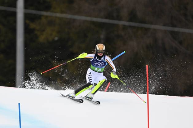 February 10, 2026, Cortina, Veneto, Italy: Kira Weidle Winkelmann Emma Aicher from Germania during the Winter Olympic Games, Olympische Spiele, Olympia, OS Milano Cortina 2026, in Tofane Alpine Skiing Centre , on February 10 2026, in Cortina, Italy Cortina Italy - ZUMAm345 20260210_oly_m345_048 Copyright: xFedericoxManonix