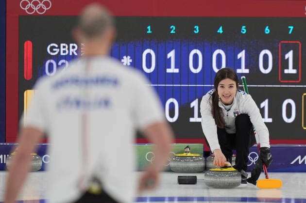 Finale di doppio misto Curling tra Italia e Gran Bretagna per la medaglia di bronzo in occasione delle Olimpiadi Invernali Milano-Cortina 2026 2026 10 Febbraio 2026, Cortina, Italia (Foto Davide Spada LaPresse)  Copyright: xSpada LaPressex