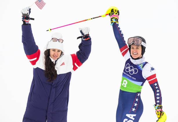 February 10, 2026, Cortina D ampezzo, Lombardy, Italy: Jaqueline Wiles, left, and Paula Moltzan of team USA2 won the bronze medal in the Womens Team Combined at Tofane Alpine Skiing Centre for the Milano Cortina 2026 Winter Olympics. Olympics 2026: Milano Cortina: Alpine Skiing: Women S  - ZUMAsc5_ 20260210_oly_sc5_007 Copyright: xErichxSchlegelx