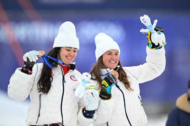 GIOCHI OLIMPICI - Olimpiadi Invernali Milano-Cortina 2026 - Alpine Skiing Women s Team Combined, Slalom Jacqueline Wiles Paula Moltzan from Stati Uniti d America during the Winter Olympic Games, Olympische Spiele, Olympia, OS Milano Cortina 2026, in Tofane Alpine Skiing Centre , on February 10 2026, in Cortina, Italy Cortina D Ampezzo Italy  Copyright: xIPAxSport ABACAx