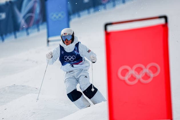(260210) -- LIVIGNO, Feb. 10, 2026 -- Nick Page of the United States competes during the freestyle skiing men s moguls qualification at the Milan-Cortina 2026 Olympic Winter games, Winterspiele,Spiele, Summer games in Livigno, Italy, Feb. 10, 2026. ) (MICO2026)ITALY-LIVIGNO-OLYMPIC WINTER GAMES-FREESTYLE SKIING-MEN S MOGULS-QUALIFICATION HuxChao 