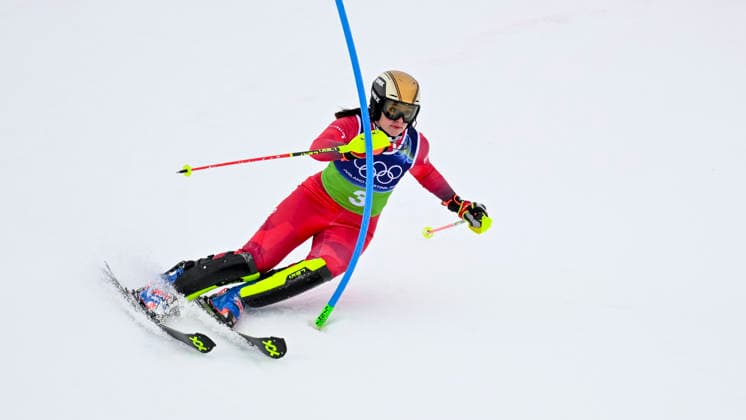 OLYMPICS - Winter Olympic Games, Olympische Spiele, Olympia, OS Milano Cortina 2026 CORTINA D AMPEZZO,ITALY,10.FEB.26 - OLYMPICS, ALPINE SKIING - Winter Olympic Games Milano Cortina 2026, team combined, slalom, women. Image shows Katharina Huber (AUT).  GEPAxpictures xAlexanderxSolc