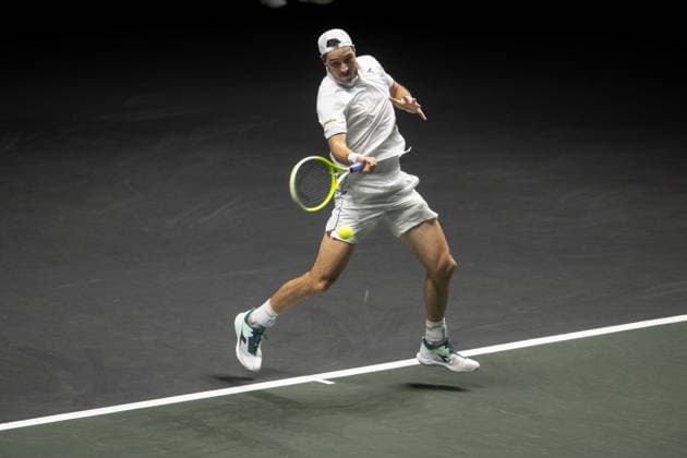 ROTTERDAM, NETHERLANDS - FEBRUARY 10: Jan-Lennard Struff of Germany in action against Hugo Grenier of France on Day 2 of the ABN AMRO Open at Rotterdam Ahoy on February 10, 2026 in Rotterdam, Netherlands. (Photo by Andy Astfalck) Netherlands Copyright: xAndyxAstfalckx