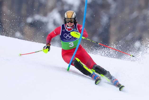 OLYMPICS - Winter Olympic Games, Olympische Spiele, Olympia, OS Milano Cortina 2026 CORTINA D AMPEZZO,ITALY,10.FEB.26 - OLYMPICS, ALPINE SKIING - Winter Olympic Games Milano Cortina 2026, team combined, slalom, women. Image shows Katharina Huber (AUT).  GEPAxpictures xMaticxKlansek