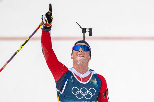 260210 Johan-Olav Botn of Norway celerbrates after crossing the finish line in men s biathlon 20 km individual during day 4 of the 2026 Winter Olympics on February 10, 2026 in Anterselva. Photo: Mathias Bergeld BILDBYRAN kod MB MB1320 skidskytte biathlon skiskyting Olympic Games, Olympische Spiele, Olympia, OS olympics winter olympics os ol olympiska spel vinter-os olympiske leker milano cortina 2026 milan cortina 2026 milano cortina 2026 olympic games milano cortina 2026 winter olympic games milano cortina-os milano cortina-ol vinter-ol 4 bbeng 20 km individual jubel norge norway *** 260210 Johan Olav Botn of Norway celerbrates after crossing the finish line in men s biathlon 20 km individual during day 4 of the 2026 Winter Olympics on February 10, 2026 in Anterselva Photo Mathias Bergeld BILDBYRAN code MB MB1320 biathlon biathlon olympic games olympics olympics winter olympics os ol olympiska spel vinter os olympiske leker milano cortina 2026 milan cortina 2026 milano cortina 2026 olympic games milano cortina 2026 winter olympic games milano cortina os milano cortina ol vinter ol 4 bbeng 20 km individual jubel norge norway  Copyright: MATHIASxBERGELD BB260210MB090