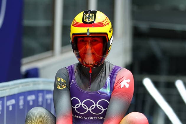 Olympische Winterspiele Milano Cortina 2026 Rennrodeln Einsitzer Frauen am 10.02.2026 im Cortina Sliding Centre in Cortina d™Ampezzo Julia Taubitz ( Deutschland ) *** Olympic Winter Games Milano Cortina 2026 Luge Single Seater Women on 10 02 2026 at the Cortina Sliding Center in Cortina d™Ampezzo Julia Taubitz Germany xMSx
