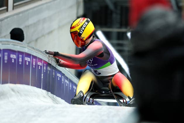 Olympische Winterspiele Milano Cortina 2026 Rennrodeln Einsitzer Frauen am 10.02.2026 im Cortina Sliding Centre in Cortina d™Ampezzo Merle Malou Fräbel ( Deutschland ) *** Olympic Winter Games Milano Cortina 2026 Luge Single Seater Women on 10 02 2026 at the Cortina Sliding Center in Cortina d™Ampezzo Merle Malou Fräbel Germany xMSx