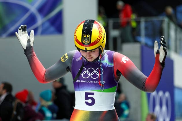 Olympische Winterspiele Milano Cortina 2026 Rennrodeln Einsitzer Frauen am 10.02.2026 im Cortina Sliding Centre in Cortina d™Ampezzo Merle Malou Fräbel ( Deutschland ) *** Olympic Winter Games Milano Cortina 2026 Luge Single Seater Women on 10 02 2026 at the Cortina Sliding Center in Cortina d™Ampezzo Merle Malou Fräbel Germany xMSx