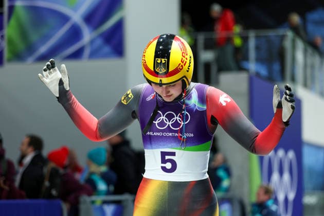 Olympische Winterspiele Milano Cortina 2026 Rennrodeln Einsitzer Frauen am 10.02.2026 im Cortina Sliding Centre in Cortina d™Ampezzo Merle Malou Fräbel ( Deutschland ) *** Olympic Winter Games Milano Cortina 2026 Luge Single Seater Women on 10 02 2026 at the Cortina Sliding Center in Cortina d™Ampezzo Merle Malou Fräbel Germany xMSx