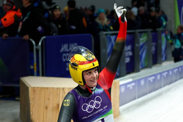Olympische Winterspiele Milano Cortina 2026 Rennrodeln Einsitzer Frauen am 10.02.2026 im Cortina Sliding Centre in Cortina d™Ampezzo Merle Malou Fräbel ( Deutschland ) *** Olympic Winter Games Milano Cortina 2026 Luge Single Seater Women on 10 02 2026 at the Cortina Sliding Center in Cortina d™Ampezzo Merle Malou Fräbel Germany xMSx