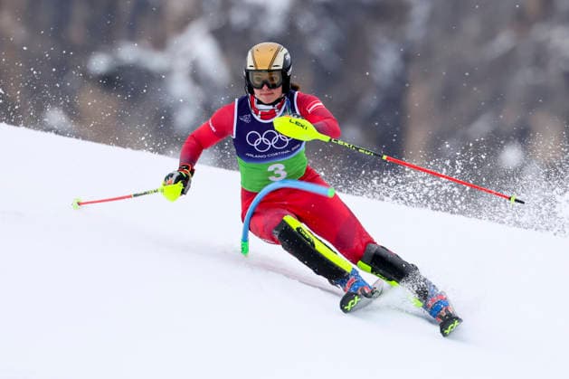 OLYMPICS - Winter Olympic Games, Olympische Spiele, Olympia, OS Milano Cortina 2026 CORTINA D AMPEZZO,ITALY,10.FEB.26 - OLYMPICS, ALPINE SKIING - Winter Olympic Games Milano Cortina 2026, team combined, slalom, women. Image shows Katharina Huber (AUT).  GEPAxpictures xMaticxKlansek