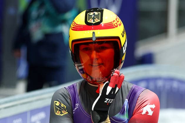 Olympische Winterspiele Milano Cortina 2026 Rennrodeln Einsitzer Frauen am 10.02.2026 im Cortina Sliding Centre in Cortina d™Ampezzo Julia Taubitz ( Deutschland ) *** Olympic Winter Games Milano Cortina 2026 Luge Single Seater Women on 10 02 2026 at the Cortina Sliding Center in Cortina d™Ampezzo Julia Taubitz Germany xMSx