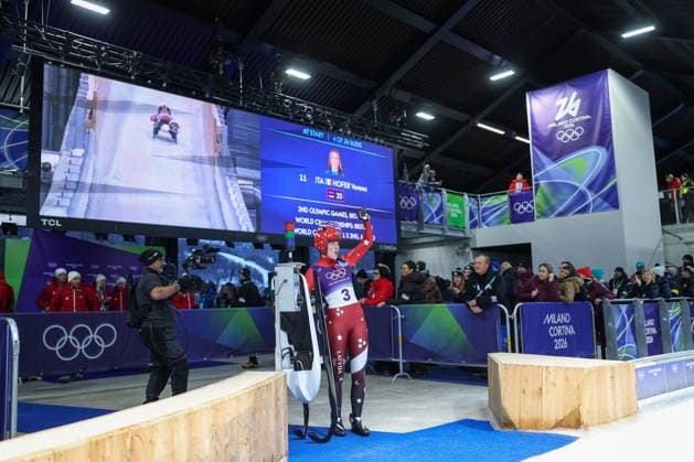 Olympische Winterspiele Milano Cortina 2026 Rennrodeln Einsitzer Frauen am 10.02.2026 im Cortina Sliding Centre in Cortina d™Ampezzo Elina Bota ( Lettland ) *** Olympic Winter Games Milano Cortina 2026 Luge Single Seater Women on 10 02 2026 at the Cortina Sliding Center in Cortina d™Ampezzo Elina Bota Latvia xMSx