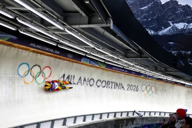 OLYMPICS - Winter Olympic Games, Olympische Spiele, Olympia, OS Milano Cortina 2026 CORTINA D AMPEZZO,ITALY,10.FEB.26 - OLYMPICS, LUGE - Winter Olympic Games Milano Cortina 2026, women, singles, run 3 and 4. Image shows Julia Taubitz (GER).  GEPAxpictures xMaticxKlansek