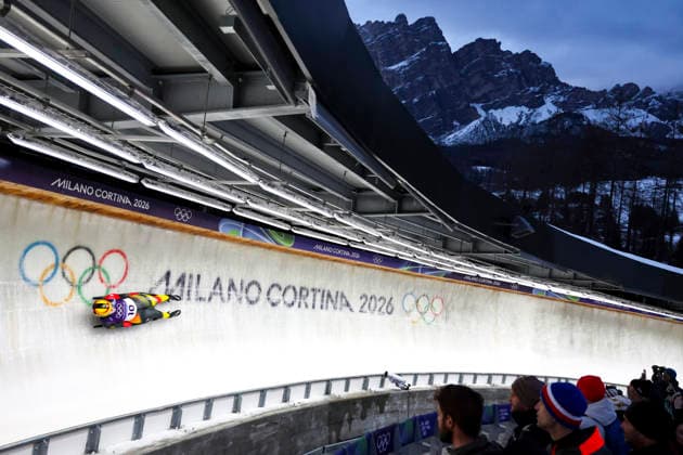 OLYMPICS - Winter Olympic Games, Olympische Spiele, Olympia, OS Milano Cortina 2026 CORTINA D AMPEZZO,ITALY,10.FEB.26 - OLYMPICS, LUGE - Winter Olympic Games Milano Cortina 2026, women, singles, run 3 and 4. Image shows Anna Berreiter (GER).  GEPAxpictures xMaticxKlansek