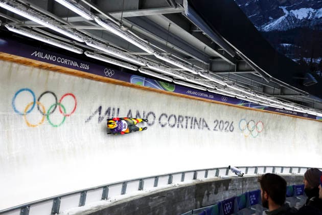 OLYMPICS - Winter Olympic Games, Olympische Spiele, Olympia, OS Milano Cortina 2026 CORTINA D AMPEZZO,ITALY,10.FEB.26 - OLYMPICS, LUGE - Winter Olympic Games Milano Cortina 2026, women, singles, run 3 and 4. Image shows Anna Berreiter (GER).  GEPAxpictures xMaticxKlansek
