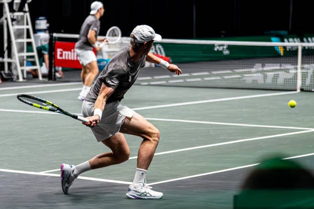 2026-02-10 ABN AMRO Open - Day Two ROTTERDAM, NETHERLANDS - FEBRUARY 10: Botic van de Zandschulp competing during Day Two of the ABN AMRO Open at Rotterdam Ahoy on February 10, 2026 in Rotterdam, Netherlands. (Photo by Gabriel Calvino Alonso BSR Agency) Rotterdam Netherlands Content not available for redistribution in The Netherlands directly or indirectly through any third parties. Copyright: xBSRxAgencyx