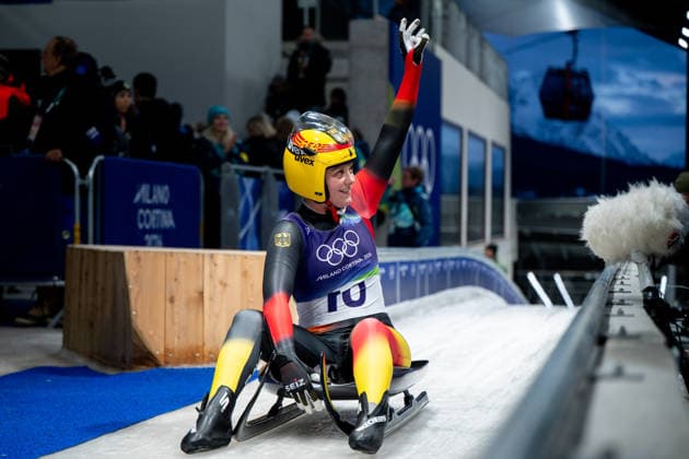 BERREITER Anna (Deutschland) im Ziel, ITA, Olympische Spiele Milano Cortina 2026, Olympia, Rodeln Frauen Einzel, 10.02.2026 ITA, Olympische Spiele Milano Cortina 2026, Olympia, Rodeln Frauen Einzel, 10.02.2026 Cortina d Ampezzo *** BERREITER Anna Germany at the finish, ITA, Olympic Games Milano Cortina 2026, Olympia, Luge Women Individual, 10 02 2026 ITA, Olympic Games Milano Cortina 2026, Olympia, Luge Women Individual, 10 02 2026 Cortina d Ampezzo Copyright: xEibner-Pressefoto Memmlerx EP_MMR