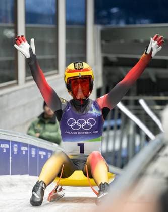 MILANO CORTINA 2026 - OLYMPISCHE WINTERSPIELE - CORTINA D™AMPEZZO - RODELN - FRAUEN EINZEL ** NUR FÜR REDAKTIONELLE ZWECKE ** EDITORIAL USE ONLY **<p>10 02 2026-Cortina d™Ampezzo: Olympische Winterspiele Milano Cortina 2026 Rodeln Cortina Sliding Centre Event: Frauen Einzel 3.-4. Lauf im Foto: Julia Taubitz 1 (Deutschland) jubelt nach dem 3. Lauf ( Italien Venetien Cortina d™Ampezzo Copyright: SaschaxFromm *** MILANO CORTINA 2026 OLYMPIC WINTER GAMES CORTINA D™AMPEZZO LUNGING WOMEN SINGLE FOR EDITORIAL PURPOSES ONLY p 10 02 2026 Cortina d™Ampezzo Olympic Winter Games Milano Cortina 2026 Luge Cortina Sliding Centre Event Women Single 3 4 Run in photo Julia Taubitz 1 Germany cheering after the 3 run Italy Veneto Cortina d™Ampezzo Copyright SaschaxFromm Copyright: SaschaxFromm doc84in7r15m1ym1jiy1otf ,EDITORIAL USE ONLY