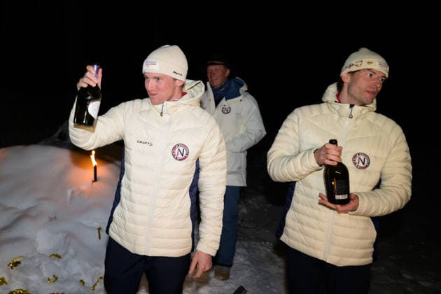 260210 Johan-Olav Botn and Sturla Holm Laegreid of the Norwegian national biathlon team on a medal celebration for men s biathlon 20 km individual during day 4 of the 2026 Winter Olympics on February 10, 2026 in Anterselva. Photo: Mathias Bergeld BILDBYRAN kod MB MB1321 skidskytte biathlon skiskyting Olympic Games, Olympische Spiele, Olympia, OS olympics winter olympics os ol olympiska spel vinter-os olympiske leker milano cortina 2026 milan cortina 2026 milano cortina 2026 olympic games milano cortina 2026 winter olympic games milano cortina-os milano cortina-ol vinter-ol 4 bbeng norge norway jubel *** 260210 Johan Olav Botn and Sturla Holm Laegreid of the Norwegian national biathlon team on a medal celebration for men s biathlon 20 km individual during day 4 of the 2026 Winter Olympics on February 10, 2026 in Anterselva Photo Mathias Bergeld BILDBYRAN code MB MB1321 biathlon biathlon olympic games olympics olympics winter olympics os ol olympiska spel vinter os olympiske leker milano cortina 2026 milan cortina 2026 milano cortina 2026 olympic games milano cortina 2026 winter olympic games milano cortina os milano cortina ol vinter ol 4 bbeng norge norway jubel  Copyright: MATHIASxBERGELD BB260210MB096