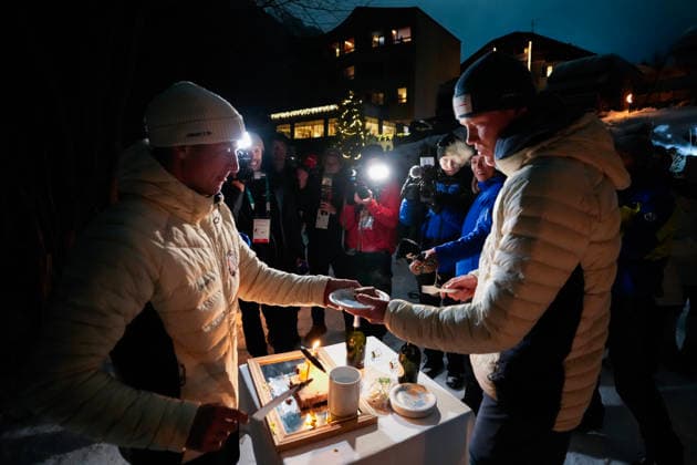 Winter Olympics in Milan Cortina 2026 Anterselva, Italy 20260210. Celebration for the gold medal of Johan Olav Botn and the bronze medal of Sturla Holm Laegreid after the men s 20km biathlon in Anterselva during the Winter Olympics in Milano Cortina 2026. Photo: Heiko Junge NTB Anterselva Italy EDITORIAL USE ONLY. RESTRICTED USE FOR BETTING COMPANIES Ref:_SPOK1SKOorQRsI.jpg *** Winter Olympics in Milan Cortina 2026 Anterselva, Italy 20260210 Celebration for the gold medal of Johan Olav Botn and the bronze medal of Sturla Holm Laegreid after the men s 20km biathlon in Anterselva during the Winter Olympics in Milano Cortina 2026 Photo Heiko Junge NTB Anterselva Italy EDITORIAL USE ONLY RESTRICTED USE FOR BETTING COMPANIES  Copyright: xHeikoxJungex xNTBx