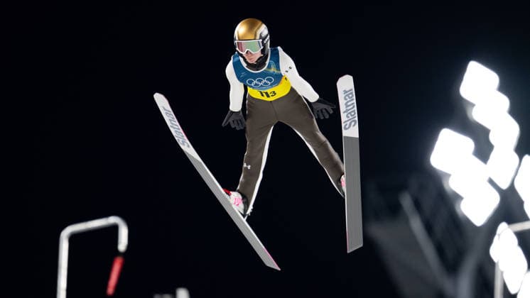 OLYMPICS - Winter Olympic Games, Olympische Spiele, Olympia, OS Milano Cortina 2026 VAL DI FIEMME,ITALY,10.FEB.26 - OLYMPICS, Ski jumping, Skispringen, Ski, nordisch - Winter Olympic Games Milano Cortina 2026, normal hill, mixed team. Image shows Nika Prevc (SLO).  GEPAxpictures xOliverxLerch
