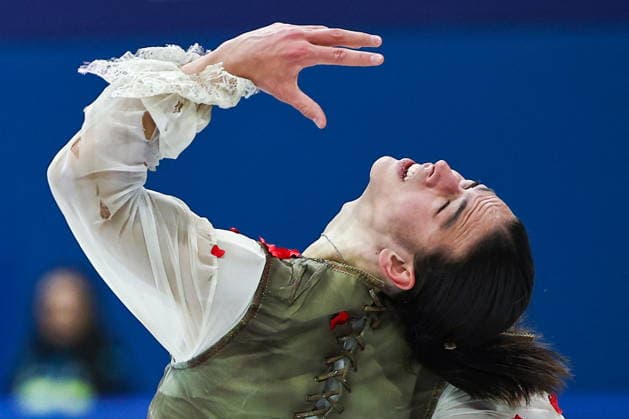 ITALY, MILAN - FEBRUARY 10, 2026: Petr Gumennik of Russia performs his short programme during the 2026 Winter Olympic Games, Olympische Spiele, Olympia, OS at the Milano Ice Skating Arena. Mikhail Tereshchenko TASS  88494872