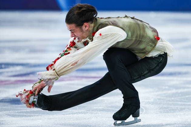 ITALY, MILAN - FEBRUARY 10, 2026: Petr Gumennik of Russia performs his short programme in the men s single skating event during the 2026 Winter Olympic Games, Olympische Spiele, Olympia, OS at the Milano Ice Skating Arena. Mikhail Tereshchenko TASS  88494871