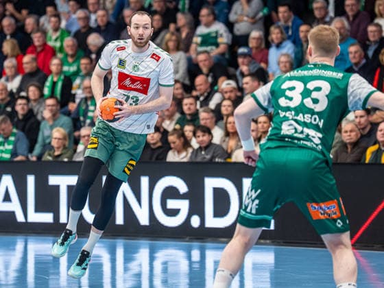 Alexander Weck GWD Minden, 73 on the ball, Frisch Auf Goeppingen vs GWD Minden, Handball, 1 Bundesliga, Men, Season 2025 2026, 10 02 2026, Frisch Auf Goeppingen vs GWD Minden, Handball, 1 Bundesliga, Men, Season 2025 2026, 10 02 2026 Goeppingen Copyright: xEibner-Pressefoto MichaelxSchmidx EP_MST