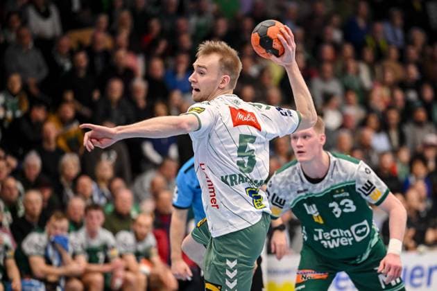 Goeppingen, Germany, 10 02 26 Florian Kranzmann GWD Minden in action, on the ball, single action during the Daikin Handball Bundesliga match between FRISCH AUF Goeppingen vs GWD Minden at EWS Arena on February 10 2026 in Goeppingen, Germany Photo by Harry Langer DeFodi Images Goeppingen, Germany, 10 02 26 Florian Kranzmann GWD Minden controls the Ball during the Daikin Handball Bundesliga match between FRISCH AUF Goeppingen vs GWD Minden at EWS Arena on February 10, 2026 in Goeppingen, Germany Photo by Harry Langer DeFodi Images Photo by Harry Langer DeFodi Images