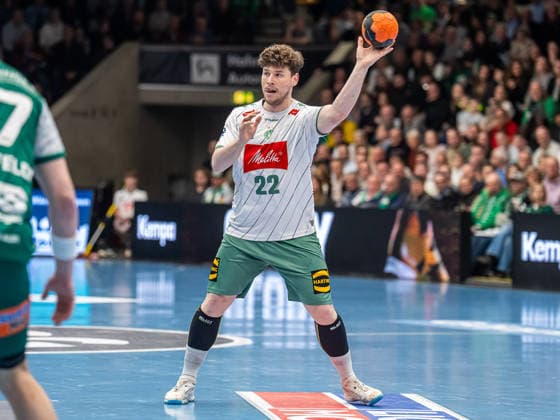 Philipp Vorlicek GWD Minden, 22 on the ball, Frisch Auf Goeppingen vs GWD Minden, Handball, 1 Bundesliga, Men, Season 2025 2026, 10 02 2026, Frisch Auf Goeppingen vs GWD Minden, Handball, 1 Bundesliga, Men, Season 2025 2026, 10 02 2026 Goeppingen Copyright: xEibner-Pressefoto MichaelxSchmidx EP_MST