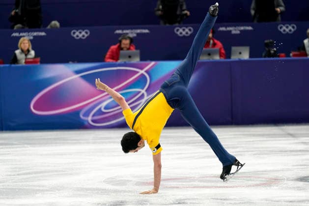 Tomas Guarino Sabate of Spain performs his routine during the Men s Single Short Program Figure skating, Eiskunstlauf competition at the Milano Figure Skating Arena in Milan, Italy on Tuesday, February 10, 2026.  OLY20260210187 RichardxEllis