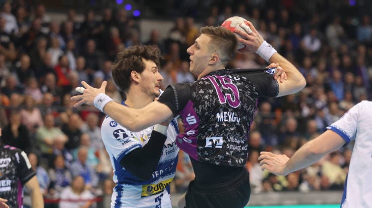 Stuttgart , Handball Daikin Bundesliga TVB Stuttgart vs ThSV Eisenach , Simone Mengon TVB