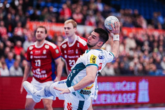 Throw Goal Luka Rogan SC DHfK Leipzig, 33 GER, Handball Sport Verein Hamburg vs SC DHfK Leipzig, Handball, 1 Bundesliga, Matchday 20, Season 2025 2026, 10 02 2026 GER, Handball Sport Verein Hamburg vs SC DHfK Leipzig, Handball, 1 Bundesliga, Matchday 20, Season 2025 2026, 10 02 2026 Hamburg Copyright: xEibner-Pressefoto MarcelxvonxFehrnx EP_MFN