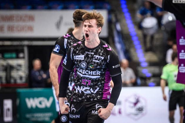 Jakob Nigg TVB Stuttgart, 57 Goal celebration, jubilation, joy, cry of joy GER, TVB Stuttgart ThSV Eisenach, DAIKIN HBL, Handball, Bundesliga, Matchday 20, Season 2025 2026, 09 02 2026 GER, TVB Stuttgart ThSV Eisenach, DAIKIN HBL, Handball, Bundesliga, Matchday 20, Season 2025 2026, 09 02 2026 Stuttgart Copyright: xSandyxDinkelackerx EP_SDR
