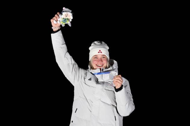 Olympische Winterspiele Milano Cortina 2026 Rennrodeln Einsitzer Frauen am 10.02.2026 im Cortina Sliding Centre in Cortina d™Ampezzo Elina Bota ( Lettland ) gewinnt die Silber Medaille *** Olympic Winter Games Milano Cortina 2026 Luge Single Seater Women on 10 02 2026 at the Cortina Sliding Center in Cortina d™Ampezzo Elina Bota Latvia wins the silver medal xMSx