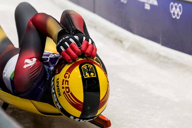 CORTINA, ITALY - FEBRUARY 10: Julia Taubitz (Germany) cries after winning Gold during the Luge Women s Singles at the Milano Cortina 2026 Olympics at Cortina Sliding Centre on day 4 of the Milano Cortina 2026 Olympics on February 10, 2026 in Cortina, Italy. Editorial use only. Venezia Italy Copyright: xSteffiexWunderlx