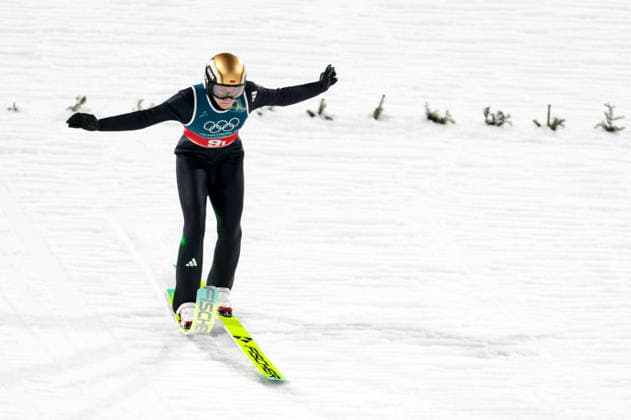 OLYMPICS - Winter Olympic Games, Olympische Spiele, Olympia, OS Milano Cortina 2026 PREDAZZO,ITALY,10.FEB.26 - OLYMPICS, Ski jumping, Skispringen, Ski, nordisch - Winter Olympic Games Milano Cortina 2026, normal hill, mixed team. Image shows Agnes Reisch (GER).  GEPAxpictures xMatthiasxTrinkl
