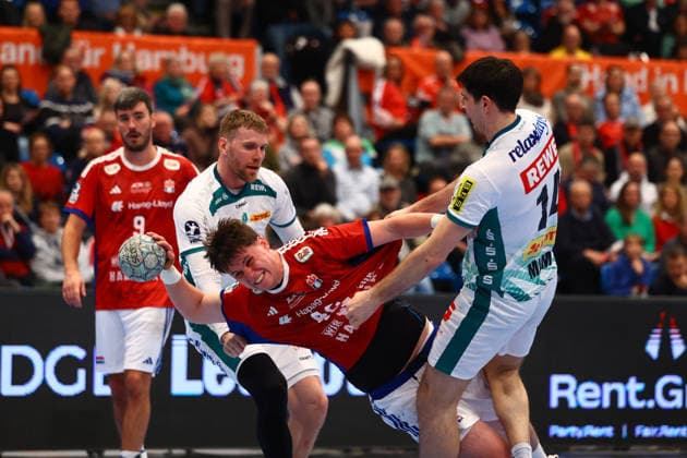 Handball I Men I Season 2025 2026 I Bundesliga I 20 Matchday I HSV Hamburg SC DHFK Leipzig I 10 02 2026 Jan Christian Schmidt 42, HSV Hamburg Marko Mamic 14, SC DHfK Leipzig Hamburg Alsterdorfer Sporthalle Hamburg Germany Copyright: xLobeca RalfxHomburgx