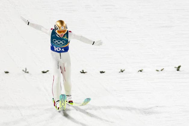OLYMPICS - Winter Olympic Games, Olympische Spiele, Olympia, OS Milano Cortina 2026 PREDAZZO,ITALY,10.FEB.26 - OLYMPICS, Ski jumping, Skispringen, Ski, nordisch - Winter Olympic Games Milano Cortina 2026, normal hill, mixed team. Image shows Stephan Embacher (AUT).  GEPAxpictures xMatthiasxTrinkl