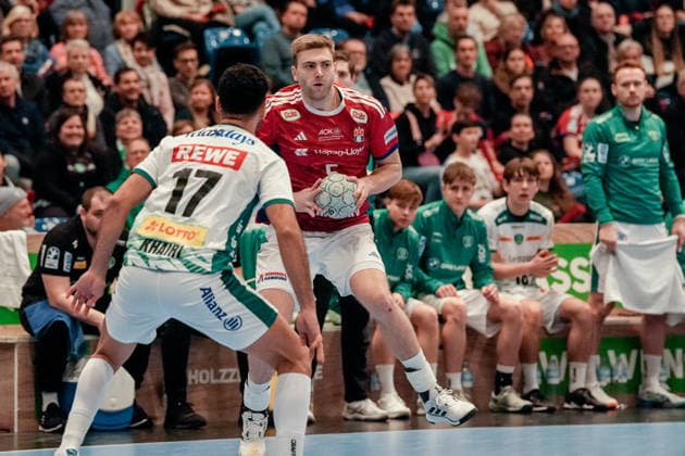 Germany Handball Bundesliga, DAIKIN HBL 2025 26, 20 Matchday Handball Sport Verein Hamburg vs SC DHfK Leipzig Sporthalle Hamburg Hamburg Oliver Norlyk HSV Hamburg, 5 , Ahmed Khairi SC DHfK Leipzig, 17 Copyright: xStefanxTrochax