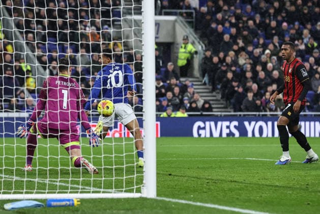 Premier League Everton v Bournemouth Iliman Ndiaye of Everton scores but its ruled offside during the Premier League match Everton vs Bournemouth at Hill Dickinson Stadium, Liverpool, United Kingdom on 10 February 2026 (Photo by Alfie Cosgrove News Images) Liverpool Hill Dickinson Stadium Merseyside United Kingdom Copyright: xAlfiexCosgrove NewsxImagesx