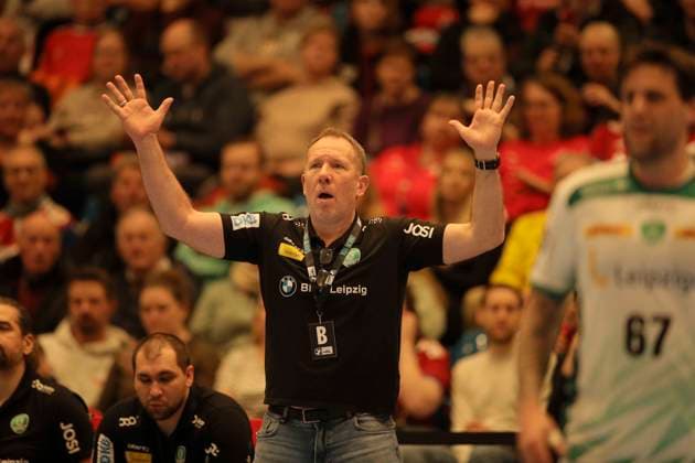 Photo Excitement for coach Frank Carstens Leipzig Handball Men 1 Bundesliga on Tue 10 02 2026 HSV Handball SC DHFK Leipzig