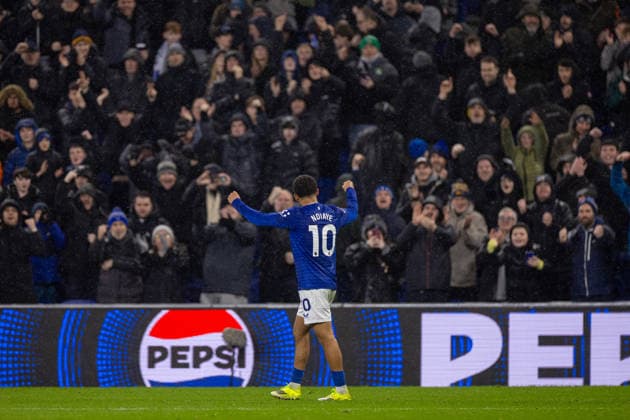 Football - FA Premier League - Everton FC v Bournemouth AFC LIVERPOOL, ENGLAND - Tuesday, February 10, 2026: Everton s Iliman Ndiaye celebrates after scoring the first goal with a penalty kick during the FA Premier League match between Everton FC and Bournemouth AFC at Bramley-Moore Dock. (Photo by David Rawcliffe Propaganda) LIVERPOOL Bramley-Moore Dock MERSEYSIDE ENGLAND  Copyright: xDavidxRawcliffex P2026-02-10-Everton_Bournemouth-20