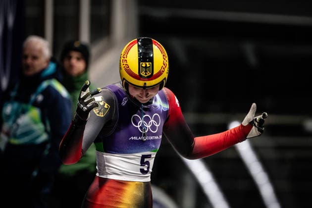 Merle Malou Fraebel of Germany, Women s Singles Luge competition at the 2026 Olympic Winter games, Winterspiele,Spiele, Summer games on February 10, 2026 in Cortina d Ampezzo, Italy. *** Merle Malou Fraebel of Germany, Women s Singles Luge competition at the 2026 Olympic Winter Games on February 10, 2026 in Cortina d Ampezzo, Italy Copyright: HMBxMedia MarcxNiemeyer