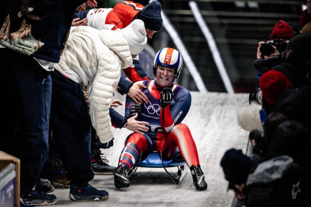 Ashley Farquharson of the United States in action during the Women s Singles Luge competition at the 2026 Olympic Winter games, Winterspiele,Spiele, Summer games on February 10, 2026 in Cortina d Ampezzo, Italy. *** Ashley Farquharson of the United States in action during the Women s Singles Luge competition at the 2026 Olympic Winter Games on February 10, 2026 in Cortina d Ampezzo, Italy Copyright: HMBxMedia MarcxNiemeyer