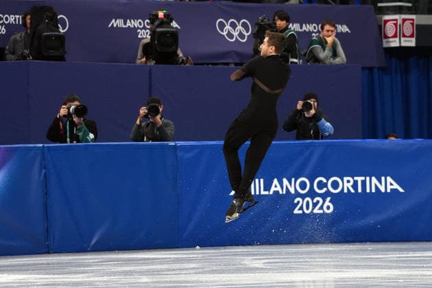 Italy™s Matteo Rizzo competes during the Figure skating, Eiskunstlauf Men Single Skating Short Program at the Milano Cortina 2026 Winter Olympics, in Milan (Italy) February 10, 2026 (Photo Claudio Furlan LaPresse)  Copyright: xClaudioxFurlan LaPressex